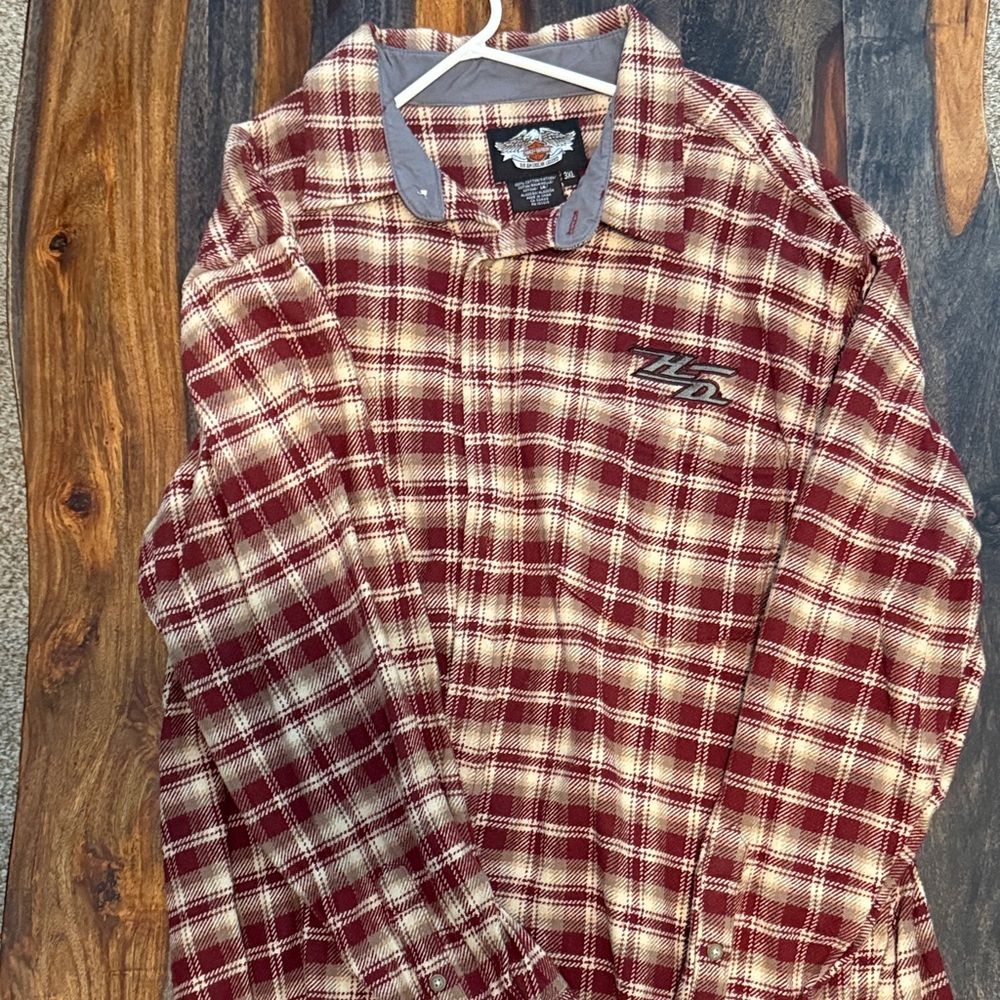 Harley-Davidson Burgundy Plaid Shirt